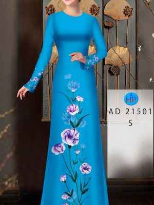 Vải Áo Dài Hoa In 3D AD 21501 21